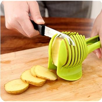 Rienar Tomato Slicer ,Multifunctional Handheld Tomato Round Slicer Fruit Vegetable Cutter,Lemon Shreadders Slicer