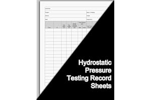 Hydrostatic Pressure Testing Record Sheets: (8.5 X 11 , 211 Pages) Pipefitter Notebook, Pressure Test Report, Pipe Inspection Sheets, Hydraulic ... Hydrostatic Test, Pipefitting Template Gift