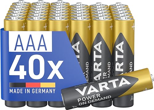 VARTA Batteries AAA, Pack of 40, Power on Demand, Alkaline, 1.