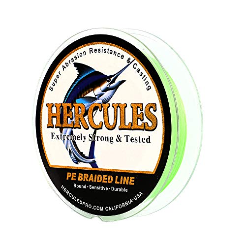 HERCULES Super Cast 100m - 2000m Yards Geflochtene Angelschnur 10lb - 300lb Test für Salzwasser Süßwasser PE Geflecht Fischdraht Superline 8 Stränge