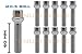 10 Pc Chrome 12x1.5 Ball Seat Lug Bolts 60mm Shank Extended Length 17mm Hex Fits Mercedes Benz