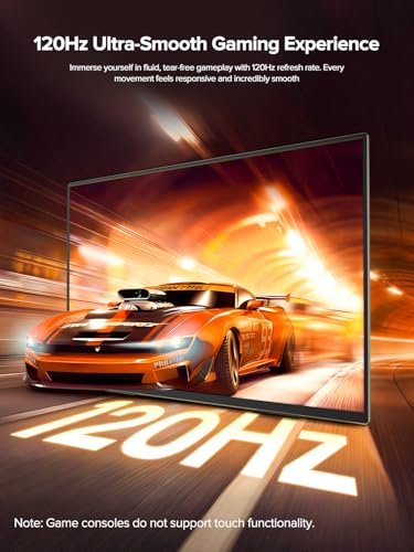 UPERFECT 18.5 Inch Portable 120Hz Gaming Monitor 10-Point Touch, FHD IPS HDR FreeSync, 180° Adjustable Support and VESA, Second Travel Monitor for Laptop, Mac, PC and Game Consoles