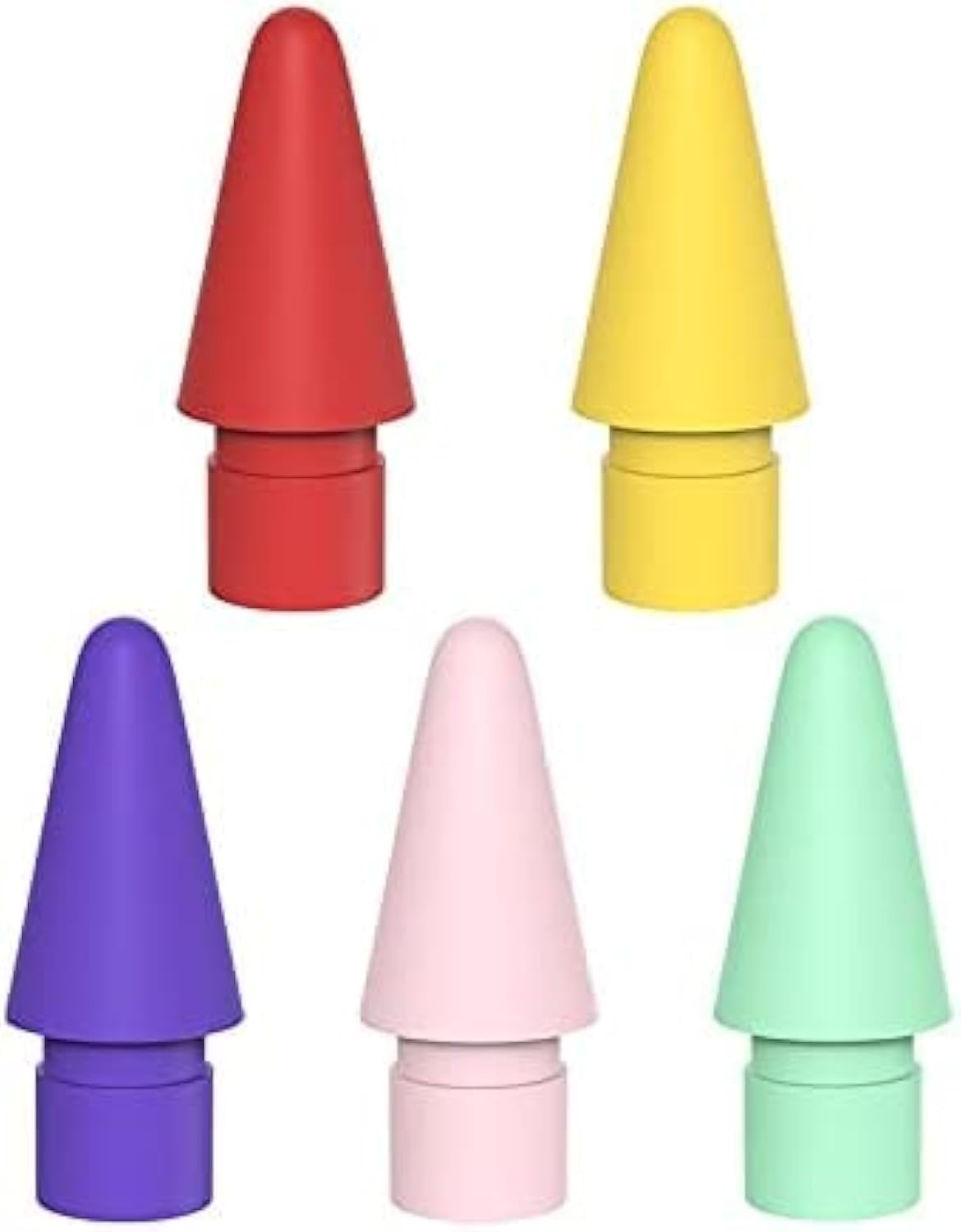 Tucana 5PCS Colorful Pen Tips Compatible for iPad Pencil 1st & 2nd Generation (Red/Yellow/Purple/Pink/Teal)