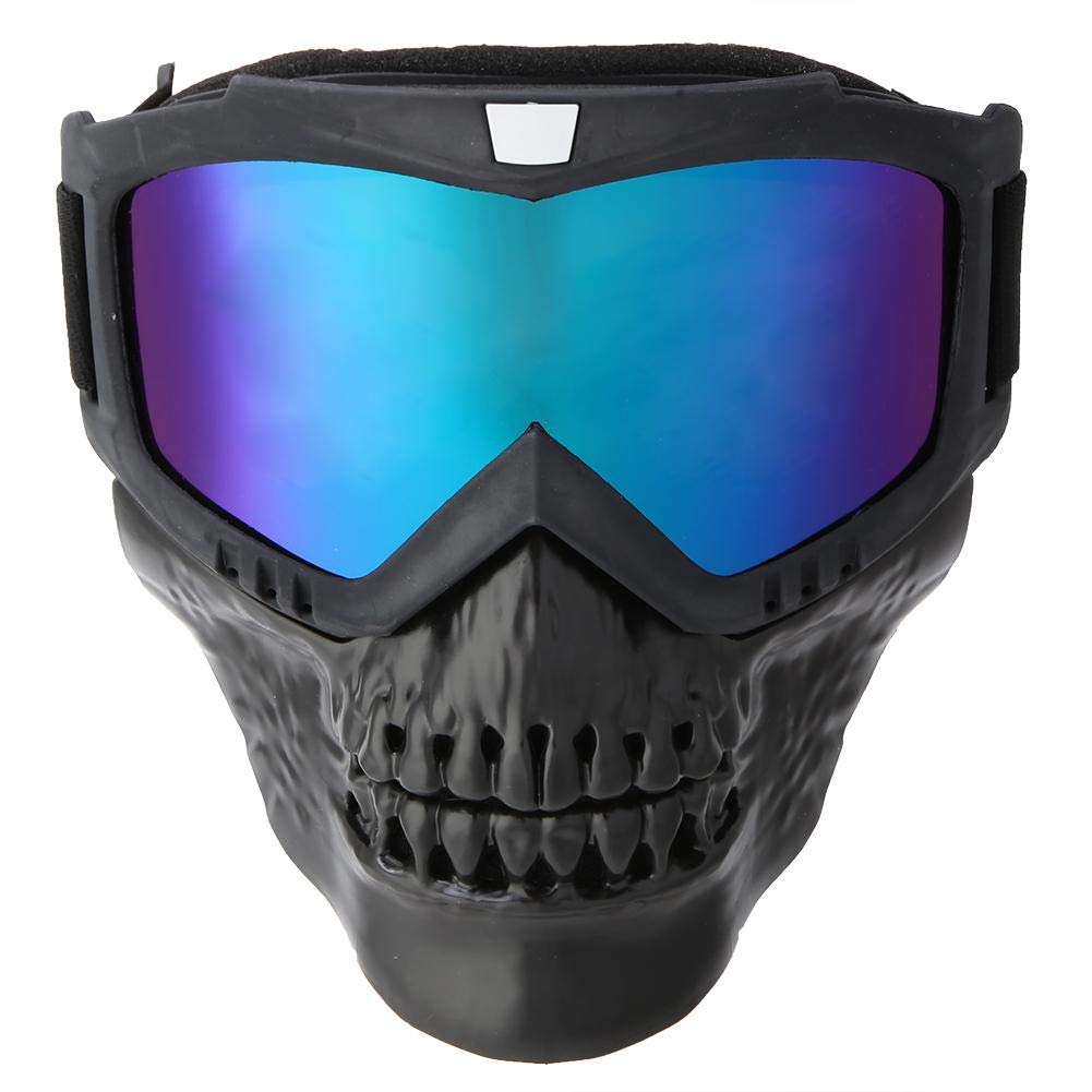 Keenso Mask Goggles, Unisex Outdoor Detachable Motorcycle Goggles Helmet Mask Ski Goggles Sports Motorbike Racing Eye Glasses(Colorful) Outdoor Glassesski mask and goggles