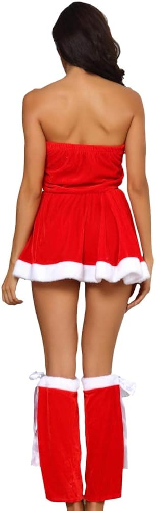 ROPALIA Christmas Stage Dress Sexy Tube top Open Waist Dress: Clothing