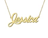 Aoloshow 18k Gold Plated Jessica Name Necklace