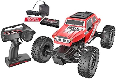 Danchee 1/12 Scale Electric Toy Rock Crawler Includes Rechargeable Battery &amp; Charger, Red