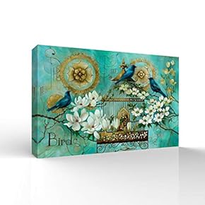 Wall26-Canvas Wall Art-Classcial Flower and Bird Painting-Giclee Painting Wall Art for Bedroom Living Room Home Decoration - 12x18 inches