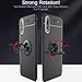 Newseego Huawei P20 Pro Case,360° Adjustable Ring Stand,Frosting Thin Soft Protective and Finger Ring Holder Kickstand Fit Magnetic Car Mount for Huawei P20 Pro-Black+Silver
