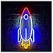 Rocket LED Neon Sign Lights Night Light Kids Room Decor