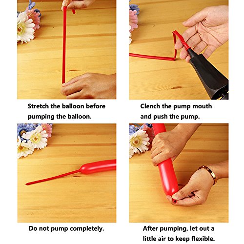 Etmact 100pcs 260Q Rainbow Colored Vibrant Latex Balloons with Balloon Pump, Thickening Latex Twisting Modeling Strip Shape Balloon Magic Balloon Animals for Wedding, Birthday Party Decor, Children Ki