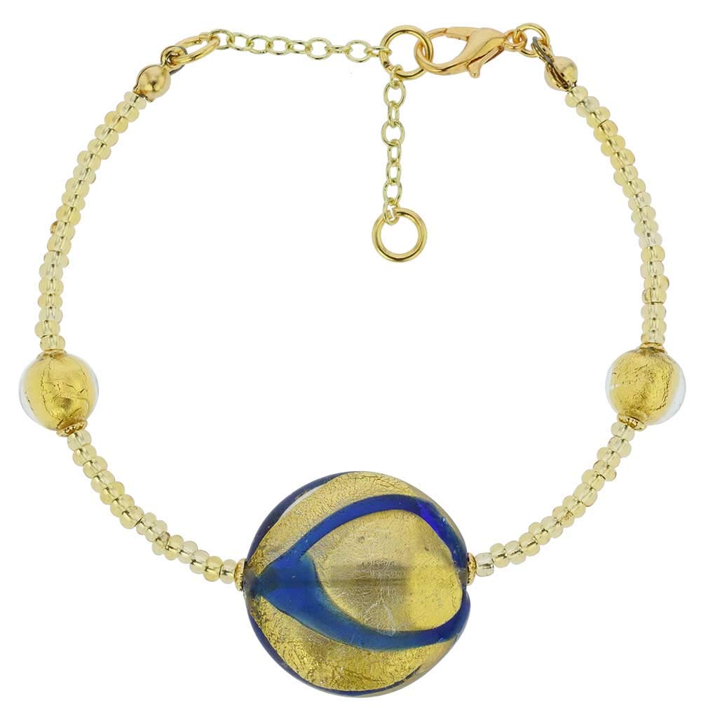 Glass Of Venice Murano Glass Royal Blue Circle Bracelet