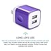 Wall Charger Dual Port Adapter with 6ft USB C Cable, Kakaly Charge Sync Cable Cord for Samsung Galaxy S8/S8+, LG G5/G6/V20/V30, Nexus 5x/6p, Nintendo Switch &more-Purple