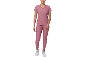 ADAR UNIFORMS Adar Pro Modern Athletic Scrub Set For Women - Modern V-Neck Scrub Top & Yoga Jogger Scrub Pants