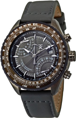 TX Men's T3C188 Pilot Fly-Back Chronograph Grey Case Dial Strap Watch