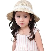 Toddler Kids Baby Girls Straw Sun Hat with Bow Floppy Beach Summer Protection Hats