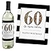 Chic 60th Birthday - Pink, Black and Gold - Birthday Gift For Women - Wine Bottle Label Stickers - Set of 4