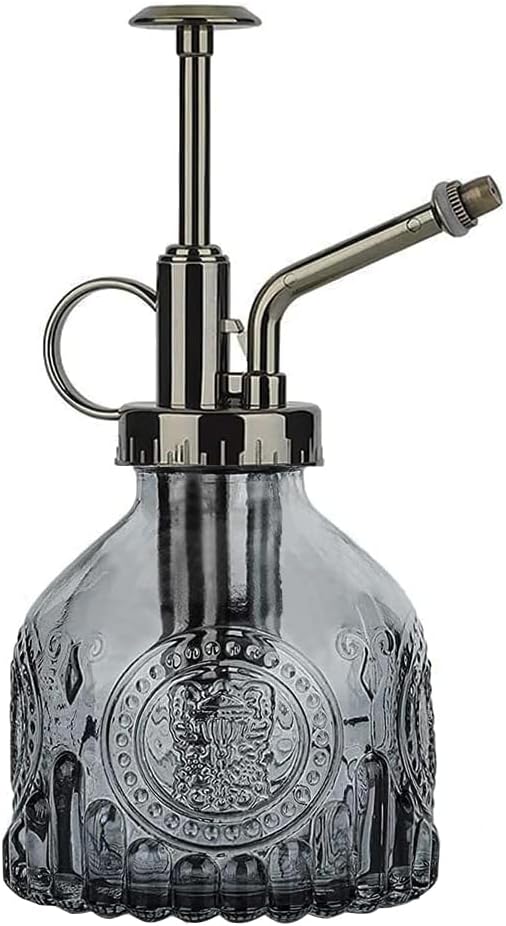 ZIUHEOA Plant Mister Glass Watering Spray Bottle 6.4 Inch 200ml Grey