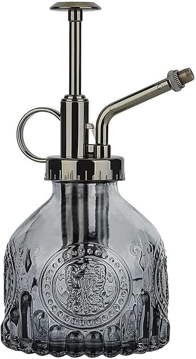 ZIUHEOA Plant Mister Glass Watering Spray Bottle 6.4 Inch 200ml Grey