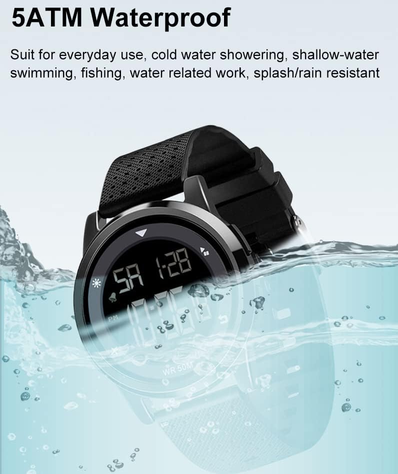 CakCity Digital Sports Waterproof Watch Stopwatch Alarm Military Time Ultra-Thin Men and Women Outdoor Watch