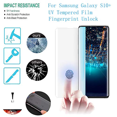 Bokoo Full Coverage UV Tempered Glass Screen Protector for Samsung Galaxy S10+ 6.1inch