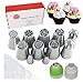 Russian Piping Tips Set - 28 Pieces Cake Decorating Tips Including Russian Icing Tips, Couplers For Piping Bags plus 15 Icing Bags - for Cakes, Cupcakes, and Other Desserts Boquillas para Reposteria
