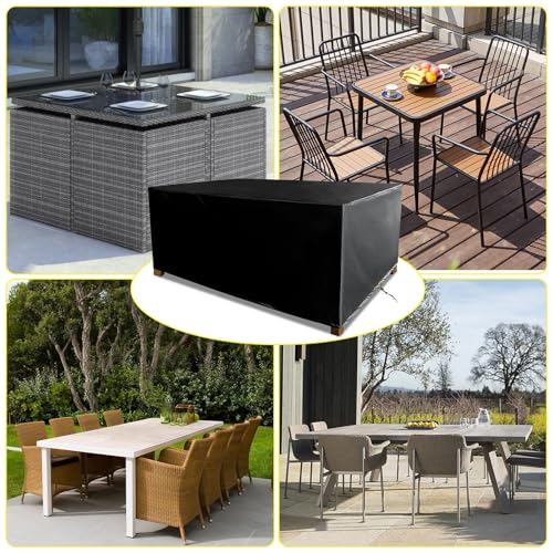 Funshot Patio Furniture Covers, 300x250x90 cm, Large Outdoor Furniture Cover Waterproof, 420D Oxford Fabric Garden Furniture Covers Waterproof for Outdoor Patio Table Cover, Rattan Sofa Set Covers