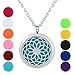 GerTong Essential Oil Diffuser Necklace, Hypo-Allergenic Premium 316L Stainless Steel Aromatherapy Diffuser Locket Pendant Set with 11 Color Refill Pads (Hollow)