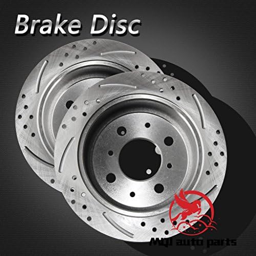 MQJ auto parts New 2pcs Rear Left Right Drilled Slotted Solid Disc Brake Rotor 4 Lugs Fit Acura 90-01 Integra &amp; Honda Civic 93-00 Coupe/Sedan/Del Sol/Hatchback 88-91 CRX Si 88-91 Prelude