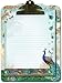 Punch Studio Royal Peacock Clip Board & Note Pad