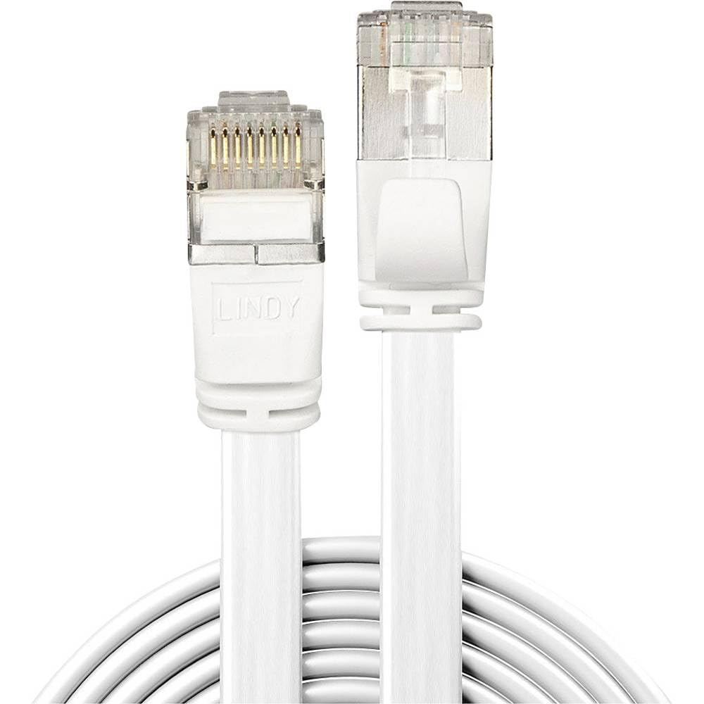 LINDY Cat.6A U/FTP Flat Network Cable, White, 0.3 m