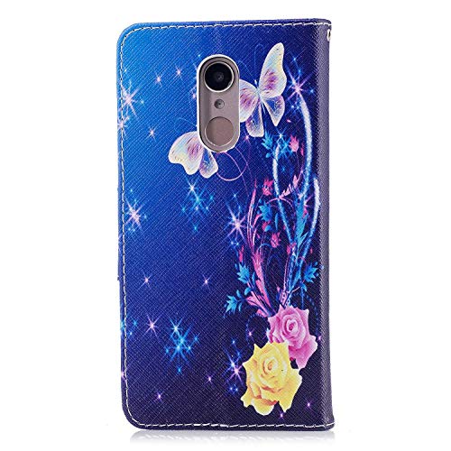 Xiaomi Redmi 5 Case, Bear Village Painted Pattern Premium PU Leather Magnetic Wallet Case Cover with Kickstand and Card Holder ID Slot for Xiaomi Redmi 5 (#3 Butterfly)