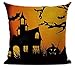 BPFY 4Pack Happy Halloween Pillow Covers 18 x 18 Inch Cotton Linen Black Cat Sofa Home Decor Throw Pillow Case Cushion Covers