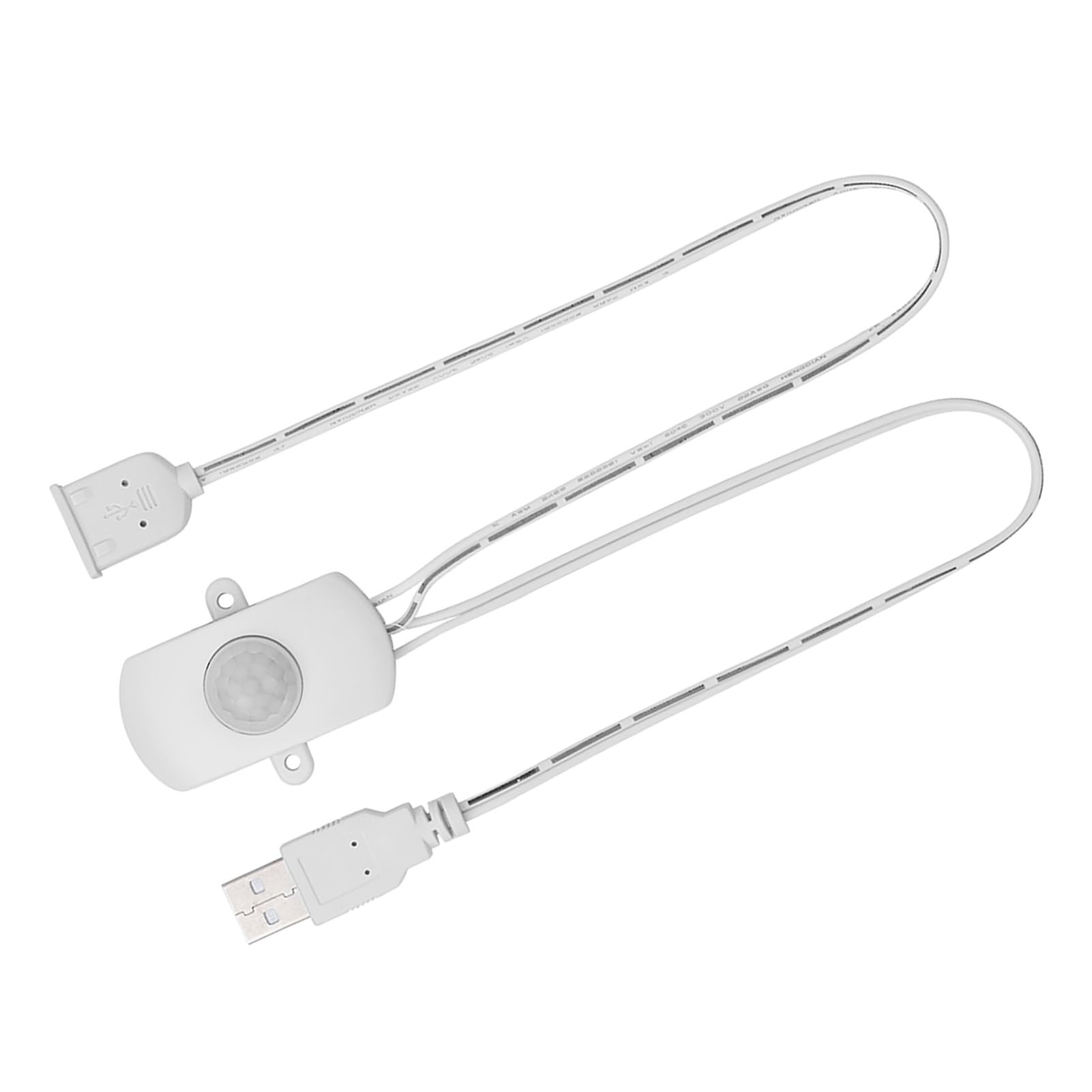 Mini PIR Motion Sensor, 120 Degrees Angle, Intelligent Sensing, USB Interface, for Corridors, Bathrooms, Basements (White)