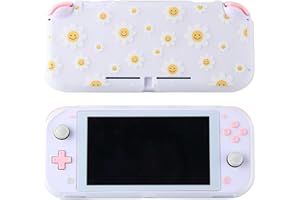 CASOSEXPLORELAB Case for Nintendo Switch Lite Protective Accessories Soft Silicone Cover Shell Compatible ONLY for Switch Lite Daisy Floral Anti-Drop Shock Proof Aesthetic Protector