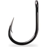 Mustad 10827NP Ultra Point 4X Strong Hoodlum Live Bait Hook, Black Nickel