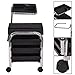 Giantex Black Pedicure Manicure Nail Cart Trolley Stool Chair Salon SPA With Shelves