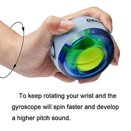 RESBO Wrist Trainer Gyro Ball Hand Spinner Gyroscopic Ball Arm Strengthener Forearms Exerciser PlasticType with LED Light
