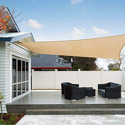 Flei Sonnensegel Balkon 7x8m Beige, Schattenspender, UV Schutz Sun Segel Wetterschutz wasserabweisend für Sonnenschutz Garten Balkon – Bild 3