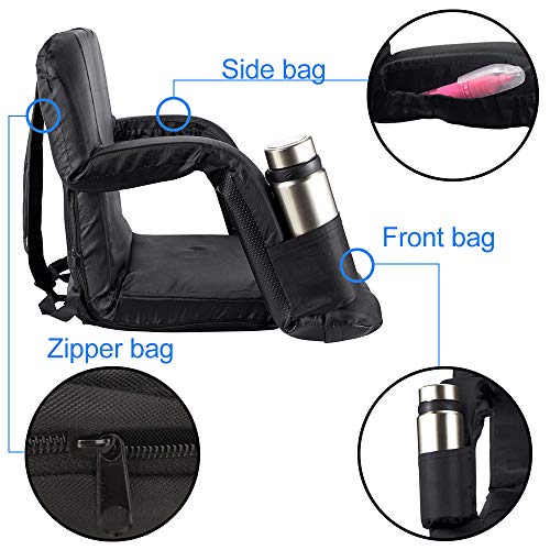 image for Hishine Portable Stadium Seat Foldable Chair for Bleasher Recliner Cha