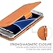 Galaxy S7 Edge Case, S7 Edge Case, SHIELDON Genuine Leather Wallet Case [Magnetic Closure] Flip Cover Folio Case with Card Slots & Stand Compatible with Galaxy S7 Edge - Brown