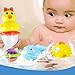Bath Toys, Safe&Care Baby Bathtime Toys Fun Animals and Stacking Cups 8pcs Cute Educational Toys for Toddlers Boys & Girls with Mesh Bath Toy Organizer