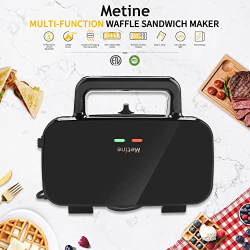 Upgraded Waffle Maker Electric Waffle Irons 3IN1 Panini Press Sandwich Maker w/Nonstick