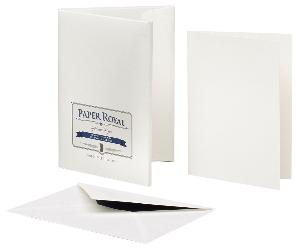 Card Set 8/8 A6Hd C6 Ribbed Royal White