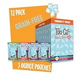 Tiki Cat Aloha Friends Grain Free Wet Food, Flaked Tuna for Cats & Kittens Variety Flavors, 12 Pouches 3oz