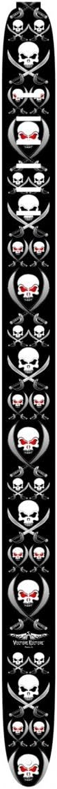 Perri's Leathers Vulture Kulture Leather Guitar Strap High Res. Imaging - Pirate Skull with Swords