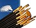 Paint Brushes - 15 Pc Brush Set for Watercolor, Acrylic, Oil & Face Painting | Long Handle Artist Paintbrushes with Travel Holder (Cool Blue) & Free Gift Box | Art Supplies by MyArtscape™