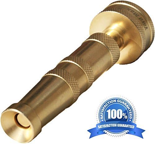 Heavy Duty Garden Hose Twist Nozzle, Proven Classic Design, Solid Brass Adjustable Power Sprayer That's Built to Last, Best for: Car Wash,Watering Flowers,Lawn, Organic Gardens, Expanding Hose