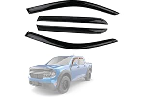 CUSTONEPARTS Tape-On Window Visors Rain Guards FIT 2022–2023 Ford Maverick – 4PCS Vent Deflectors, Acrylic, Smoke Finish, Easy 3M Installation