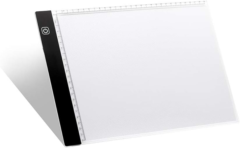 A4 Light Table，Drawing Calligraphy Practice，Light Box Tracer，LED Artists Light Box，CT Film Viewing，Professional Animation Copy Gift(A4-Rimless)